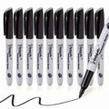 10-Pieces: Black Permanent Markers Fine Tip