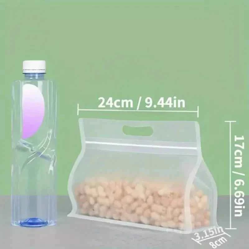 10-Pieces: Reusable Silicone Leakproof Food Storage Bags