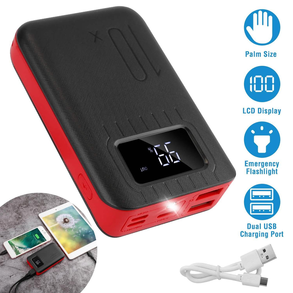 10000 mAh Portable Powerbank Dual USB Charger Port with LCD Display