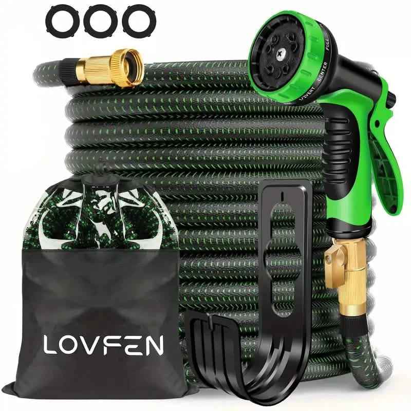 Heavy-Duty Expandable Garden Hose - Leakproof Design with Spray Nozzle