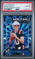Graded 2024 Panini Donruss Drake Maye #16 Rated Rookies Retro Rookie RC Football Card PSA 10 Gem Mint