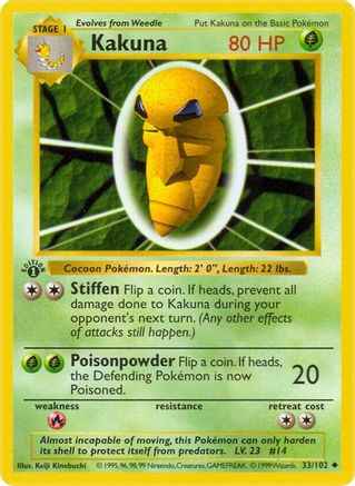 Kakuna 033/102 - Base Set Shadowless 1st Edition