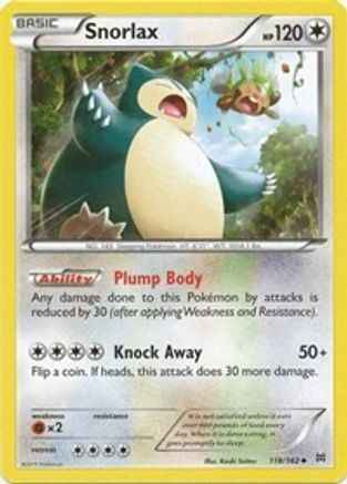Snorlax 118/162 - XY  BREAKthrough Reverse Holofoil