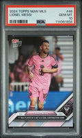 Graded 2024 Topps Now MLS Lionel Messi #46 1st MLS Player with 5 AST & 6-Goal Contribution Game Soccer Card PSA 10 Gem Mint
