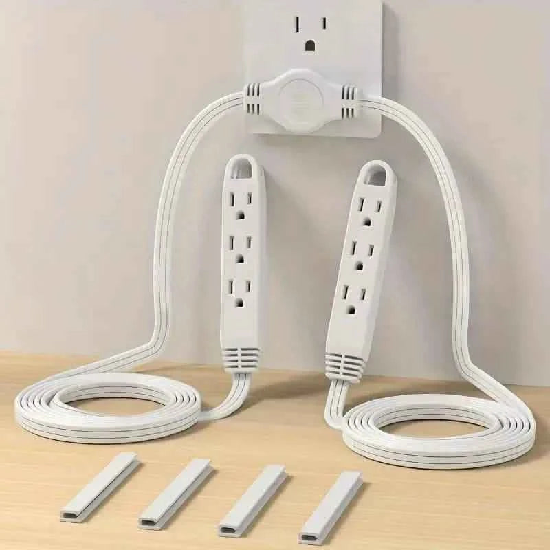 12-Foot Long Extension Cord Power Strip with 6 Feet on Each Side 13A 125V 1625W