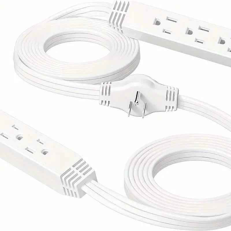 12-Foot Long Extension Cord Power Strip with 6 Feet on Each Side 13A 125V 1625W