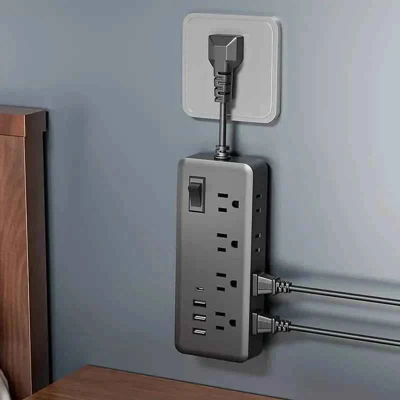 12-in-1 Power Socket with 8 AC sockets, 3 USB ports and 1 Type-C Interface