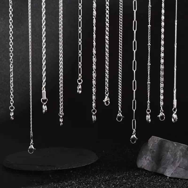 12-Pieces: Stainless Steel Clavicle Necklace Set
