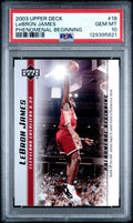 Graded 2003-04 Upper Deck UD LeBron James #18 Phenomenal Beginning Rookie RC Basketball Card PSA 10 Gem Mint