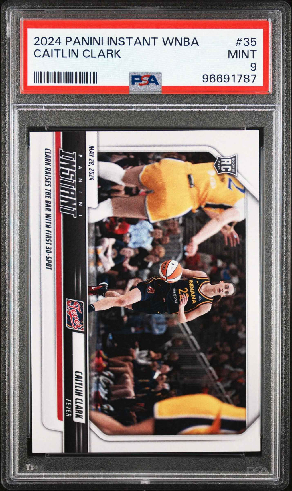 Graded 2024 Panini Instant WNBA Caitlin Clark #35 Rookie RC Basketball Card PSA 9 Mint
