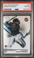 Graded 2024 Topps Pristine Junior Caminero #212 Rookie RC Baseball Card PSA 10 Gem Mint