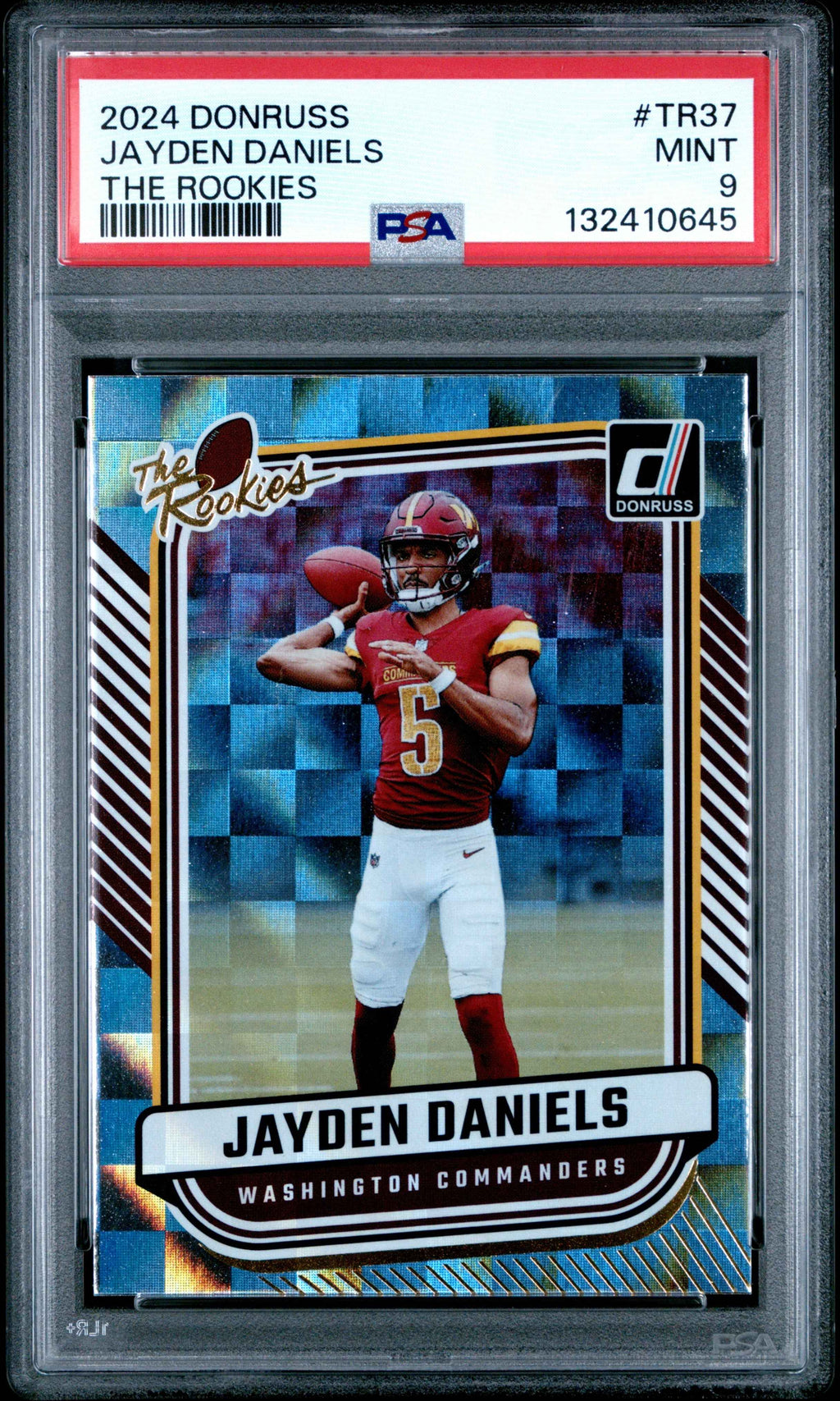 Graded 2024 Panini Donruss Jayden Daniels #TR37 The Rookies Rookie RC Football Card PSA 9 Mint