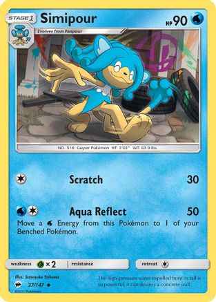 Simipour 037/147 - SM  Burning Shadows Reverse Holofoil