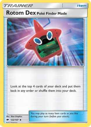 Rotom Dex Poke Finder Mode 122/147 - SM  Burning Shadows