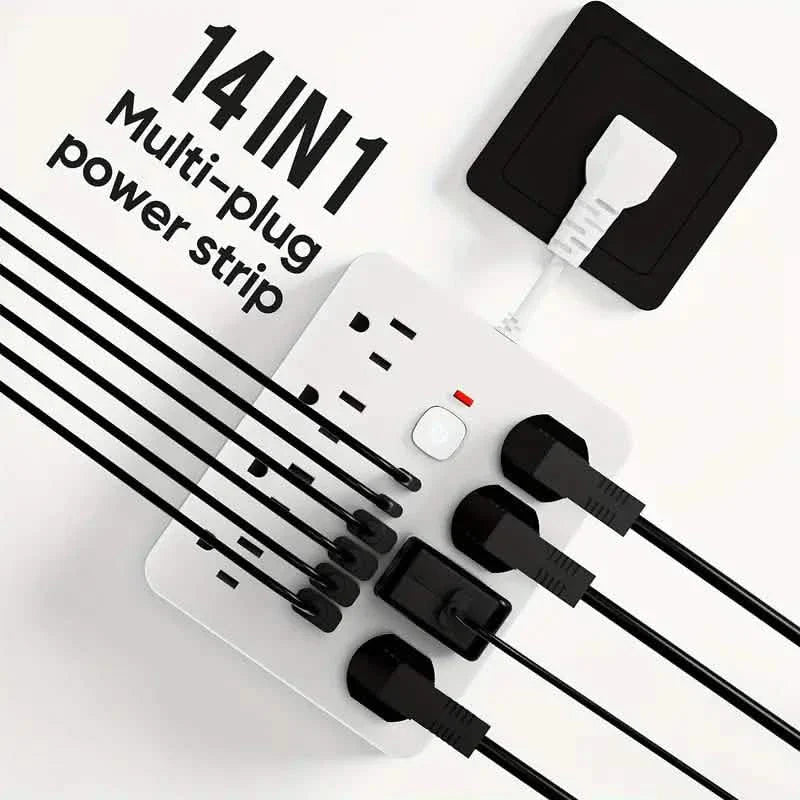 14-in-1 Power Strip With 4 USB Outlets, 2 Type-C Outlet and 8 AC Socket Outlets