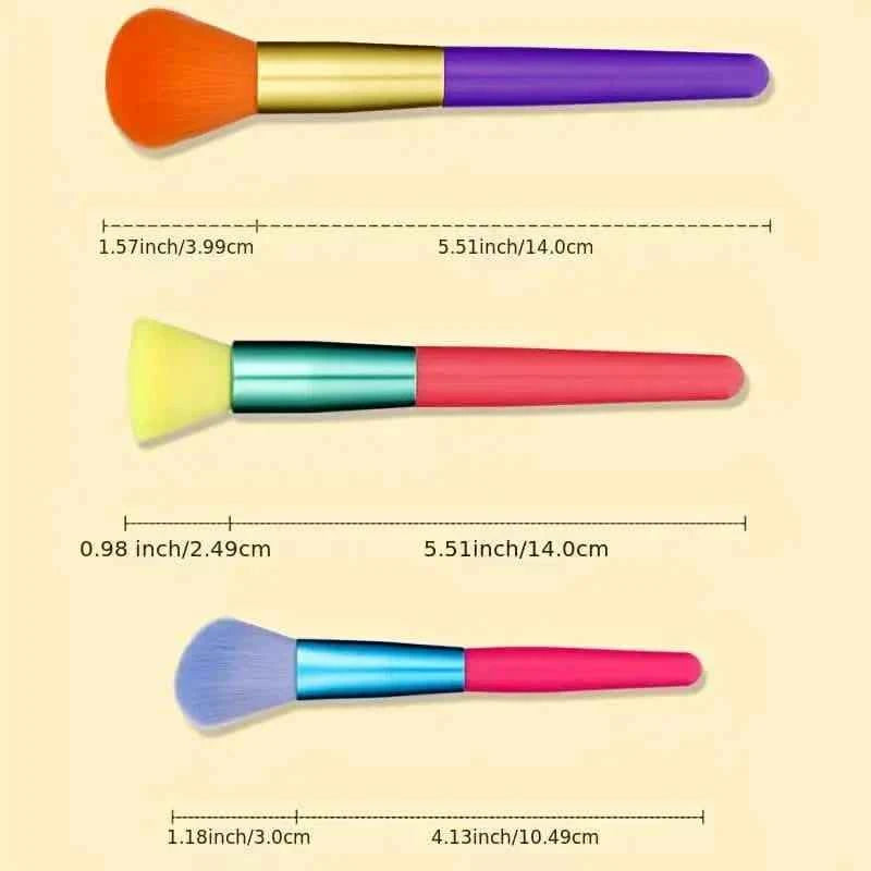 15-Pieces: Rainbow Color High Quality Makeup Brush Set