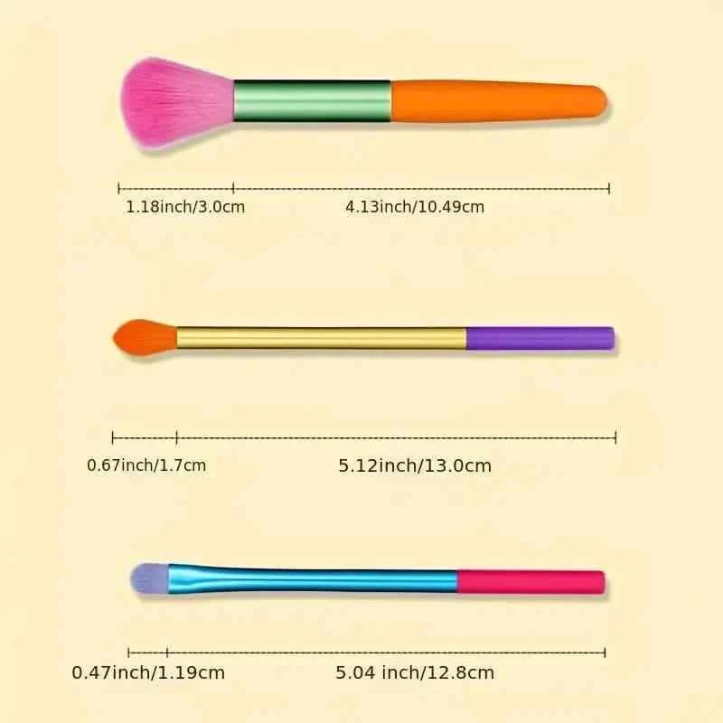 15-Pieces: Rainbow Color High Quality Makeup Brush Set