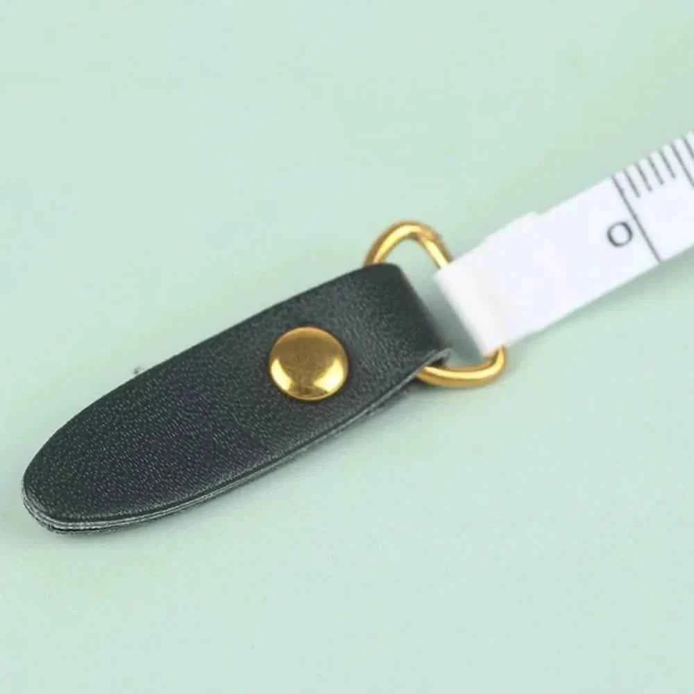 1.5m Centimeter Inch Roll Tape Portable Retractable Vintage PU Leather Mini Tape