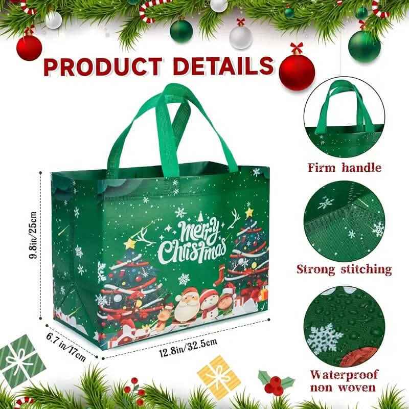 16-Pieces: Large Reusable Non-Woven Shopping Bags