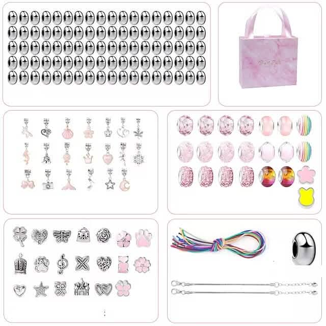 165-Piece: Gorgeous Color Beads DIY Handmade Children's Bracelet Set
