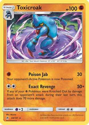 Toxicroak 064/131 - SM  Forbidden Light Reverse Holofoil