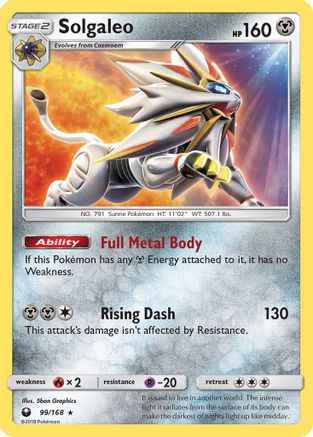 Solgaleo 099/168 - SM  Celestial Storm Holofoil