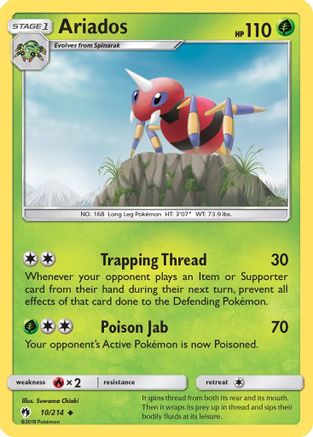 Ariados 010/214 - SM  Lost Thunder Reverse Holofoil