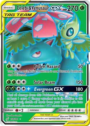 Celebi & Venusaur GX (Full Art) 159/181 - SM  Team Up Holofoil