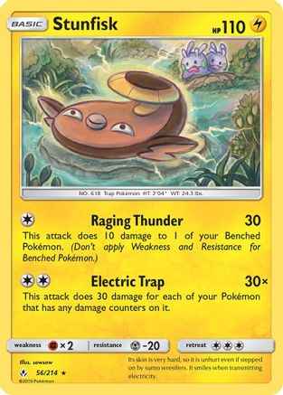 Stunfisk 056/214 - SM  Unbroken Bonds Reverse Holofoil