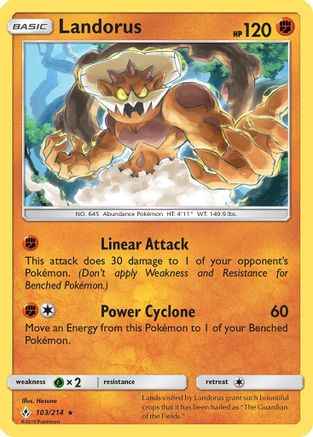 Landorus 103/214 - SM  Unbroken Bonds Holofoil