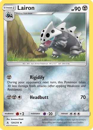 Lairon 124/214 - SM  Unbroken Bonds Reverse Holofoil