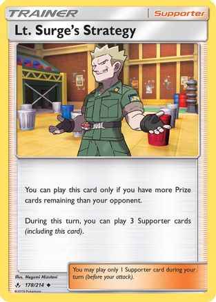 Lt. Surge's Strategy 178/214 - SM  Unbroken Bonds Reverse Holofoil