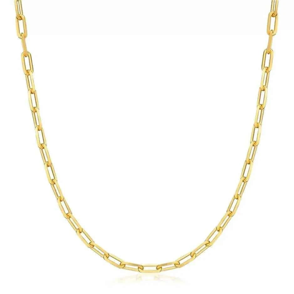 18K Gold Paperclip Link Chain Necklace