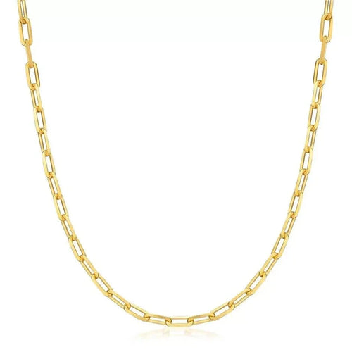 18K Gold Paperclip Link Chain Necklace