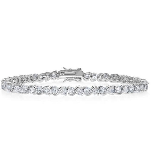 18K White Gold Plated Tennis Bracelets