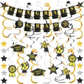 19-Pieces: Banner "Congrats Grad" + Hanging Decor