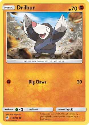 Drilbur 118/236 - SM  Unified Minds Reverse Holofoil