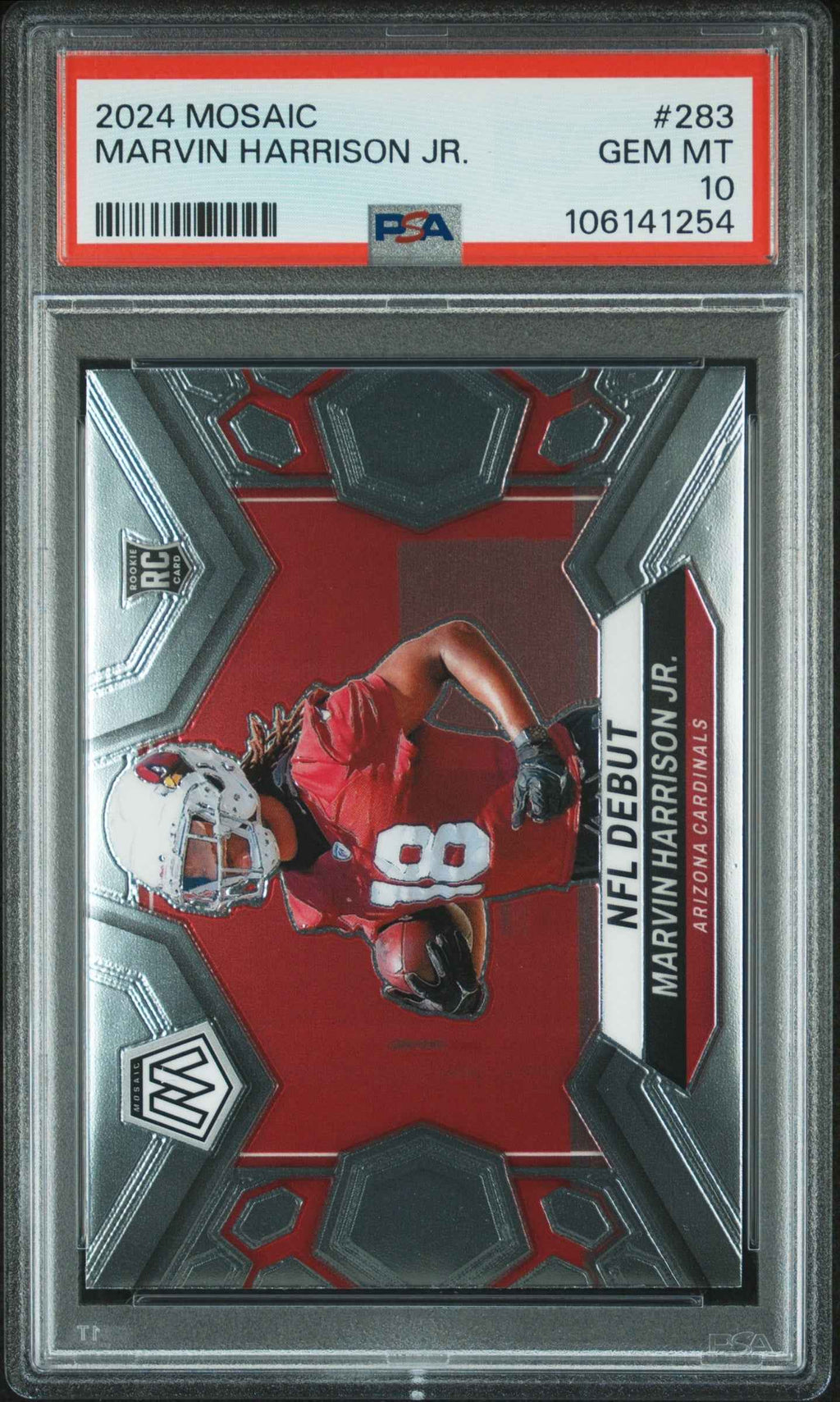 Graded 2024 Panini Mosaic Marvin Harrison Jr #283 Rookie RC Football Card PSA 10 Gem Mint