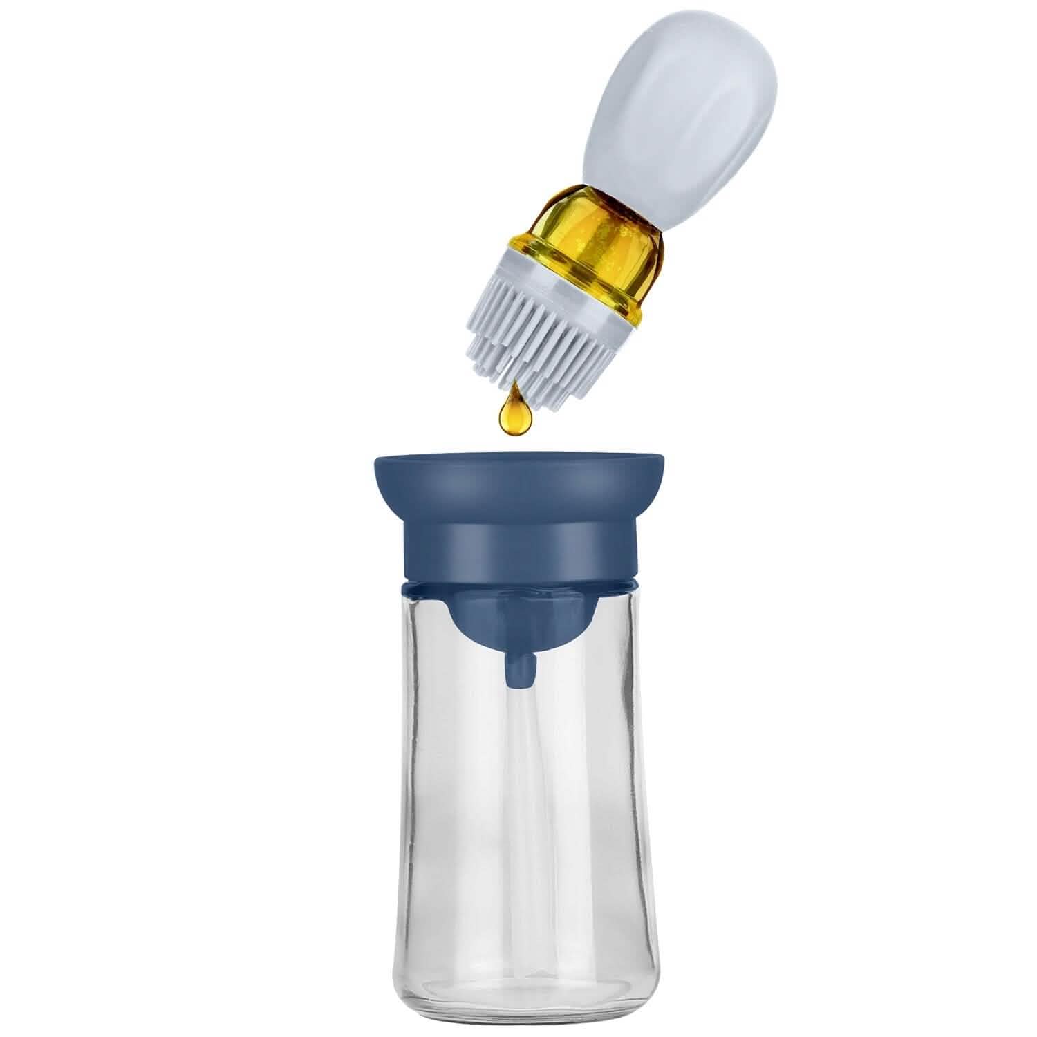 2-in-1 Glass Olive Oil Dispenser with Silicone Dropper