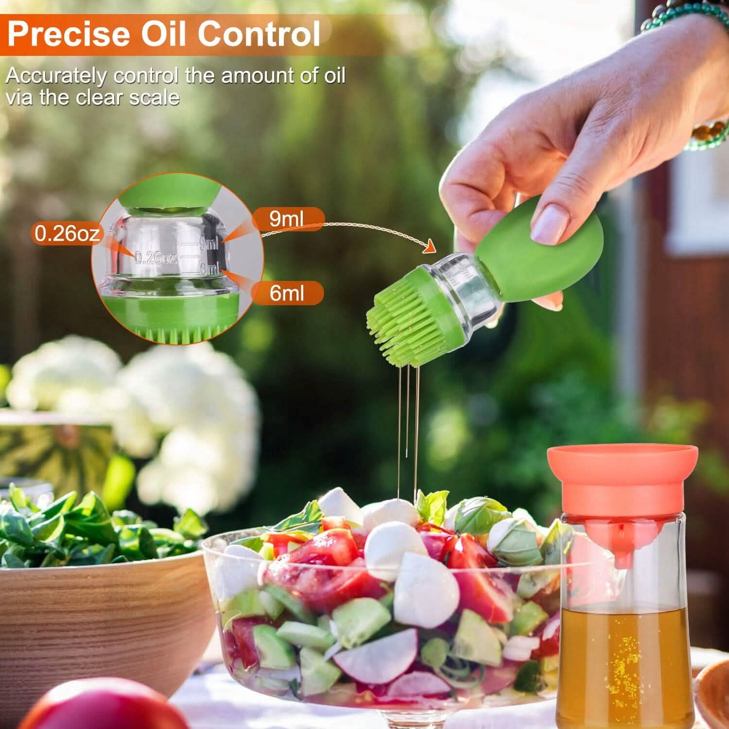 2-in-1 Glass Olive Oil Dispenser with Silicone Dropper