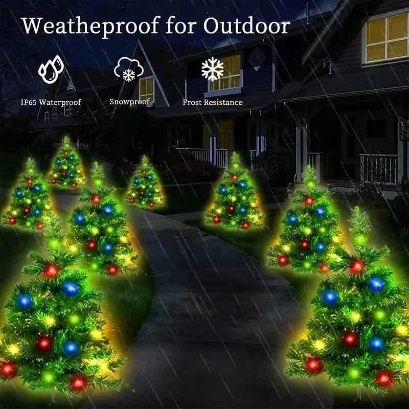 2-in-1 Solar Christmas Tree Lawn Light