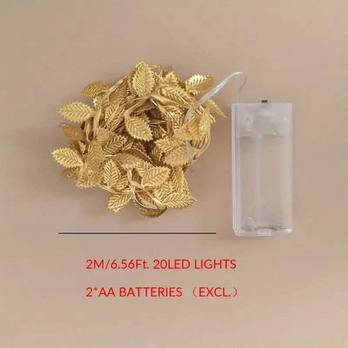 2 Meter 20 LED Simulation Golden Leaf Decoration String Lights