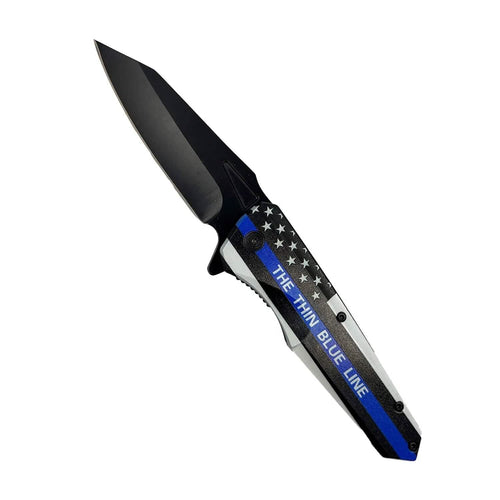 2-Pack: 3" Thin Blue Line Knife With ABS Handle
