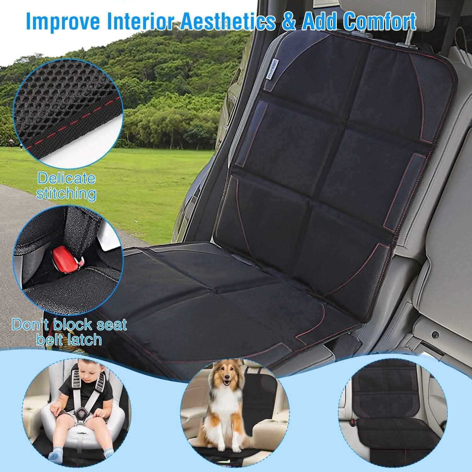 2-Pack: Car Seat Protector Cushion Mat Pad with Thick Padding