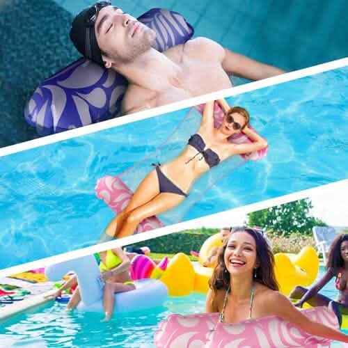 2-Pack: Inflatable Water Hammock Aqua Loungers for Swimming Pool or Beach