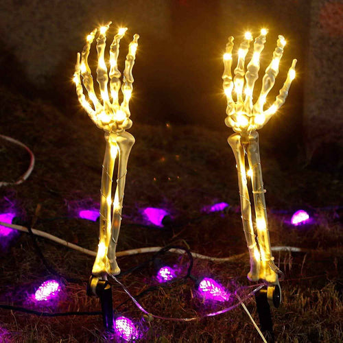 2-Pack: Light Up Skull Arm Stakes