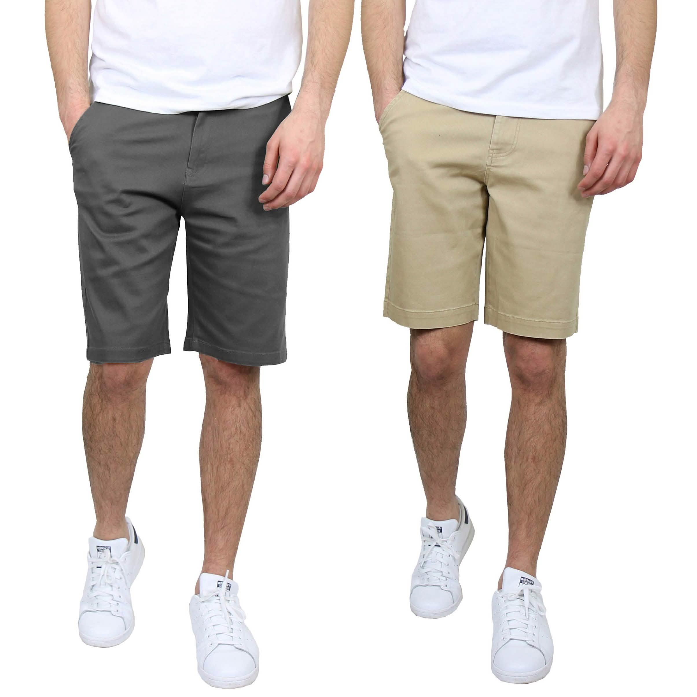 2-Pack: Men's 5-Pocket Flat-Front Slim-Fit Stretch Chino Shorts