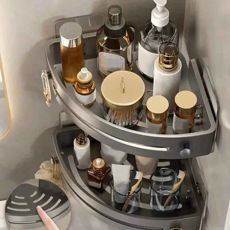 2-Tier: Rustproof Corner Shower Caddy, Adhesive Wall Mounted Shower Shelves No Drilling