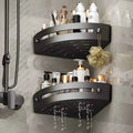 2-Tier: Rustproof Corner Shower Caddy, Adhesive Wall Mounted Shower Shelves No Drilling