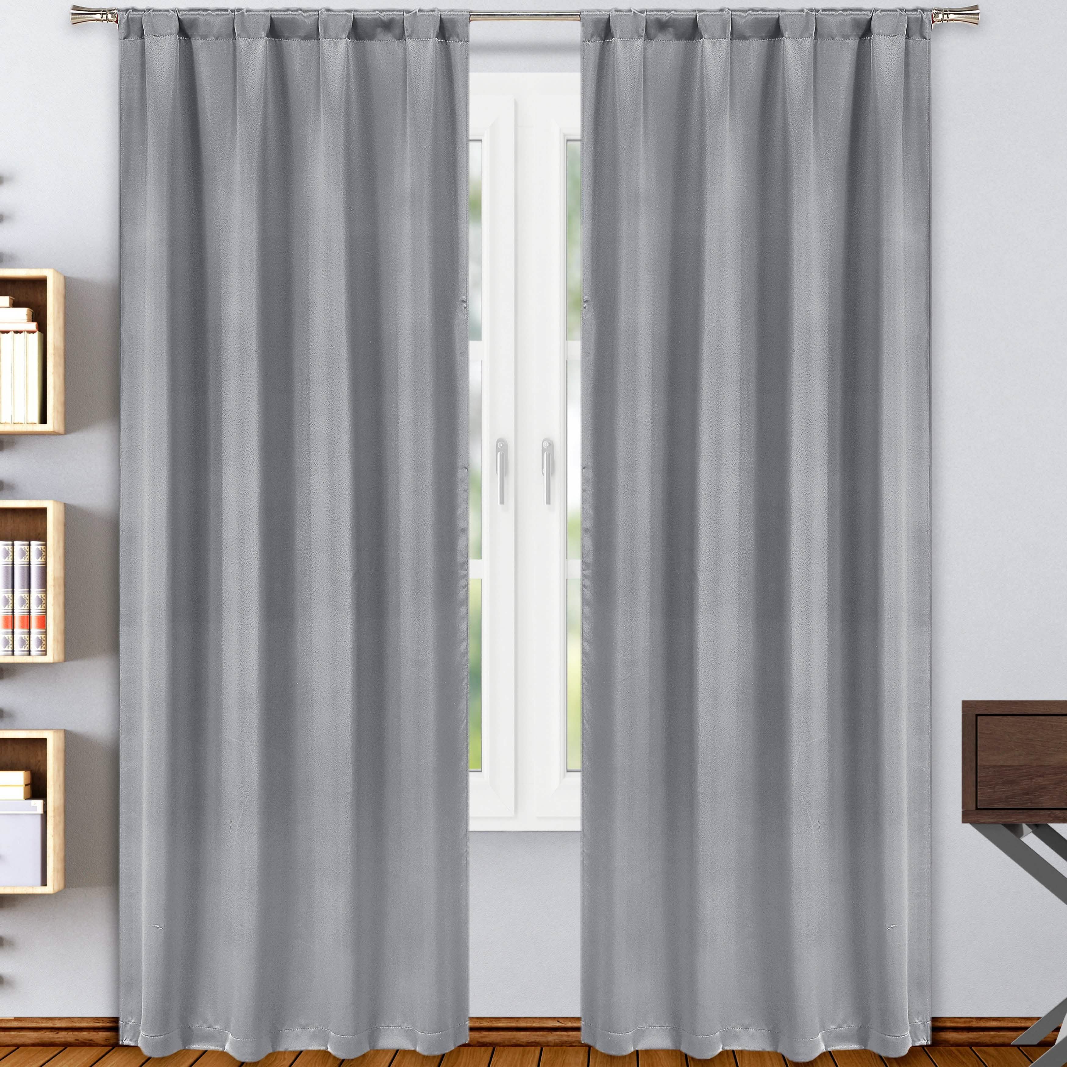 2-Pack: Solid Blackout Pole Top Window Curtain Panel